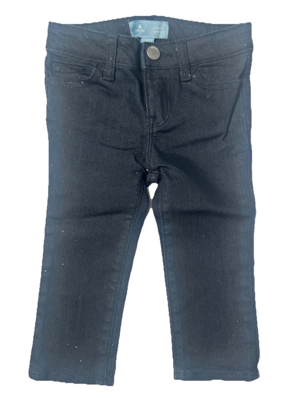 Baby Gap Skinny Fit Glitter Dark Wash Jeans 18-24 Months Adjustable Waist NWOT